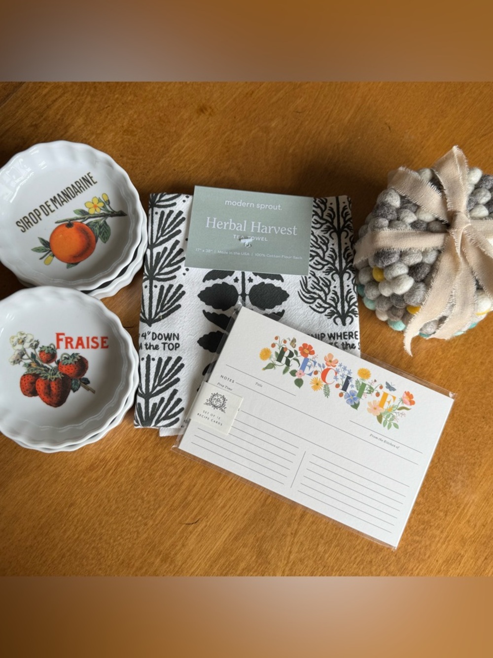 Vintage Williams Sonoma Mini Tart + Rifle Paper Co. Recipe Cards + Tea Towel